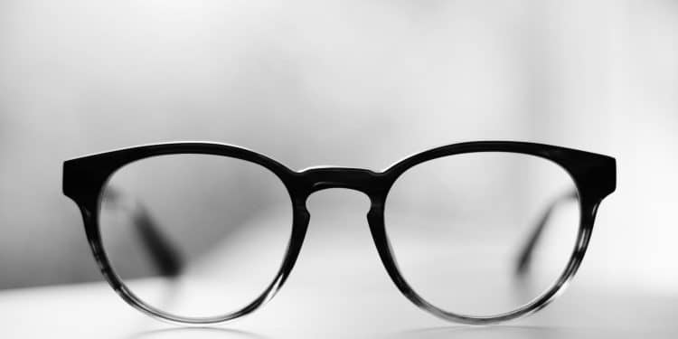 eyeglasses with black frames