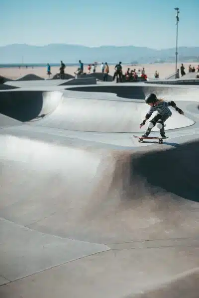 girl riding skateboard