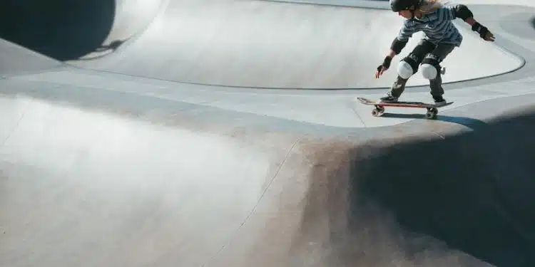 girl riding skateboard