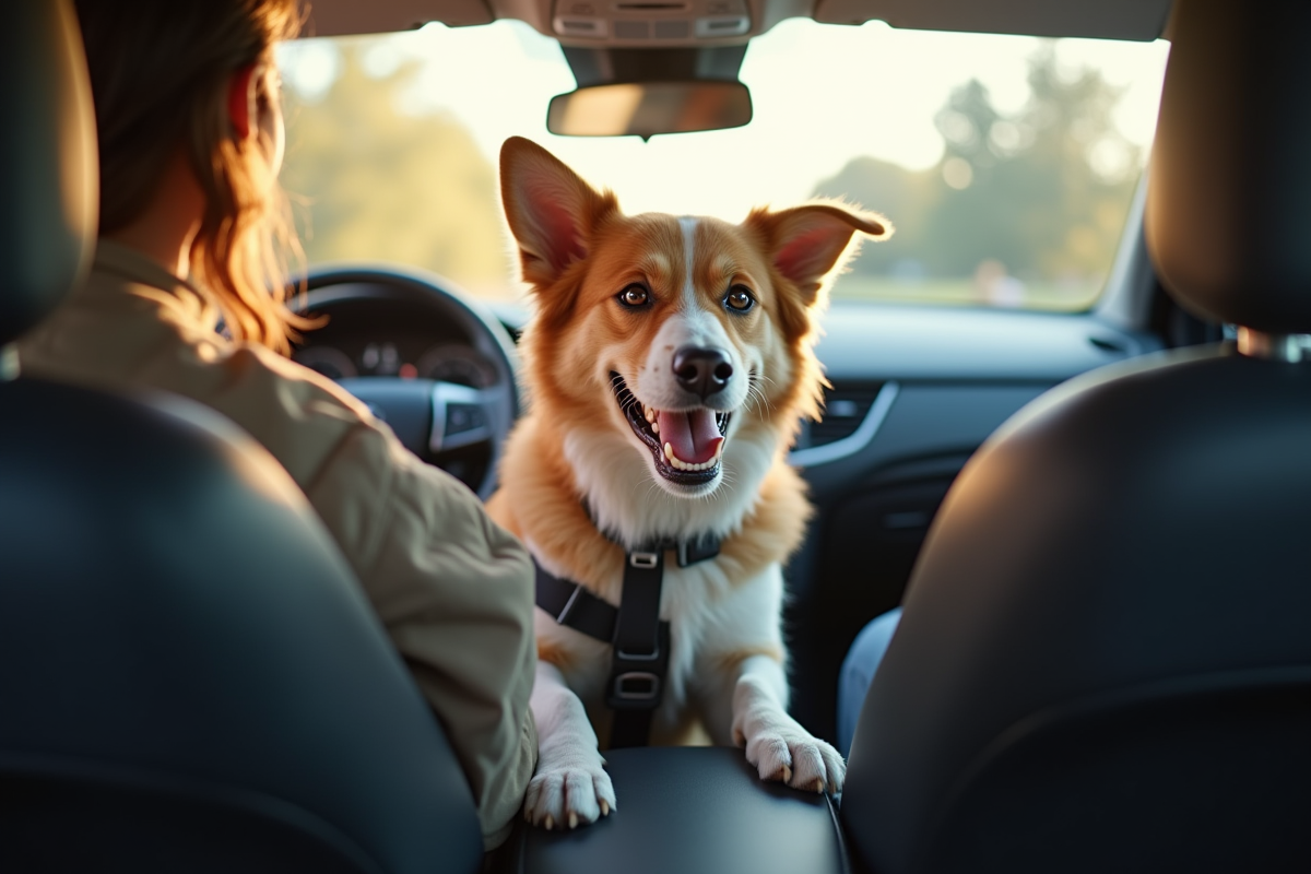 chien voiture