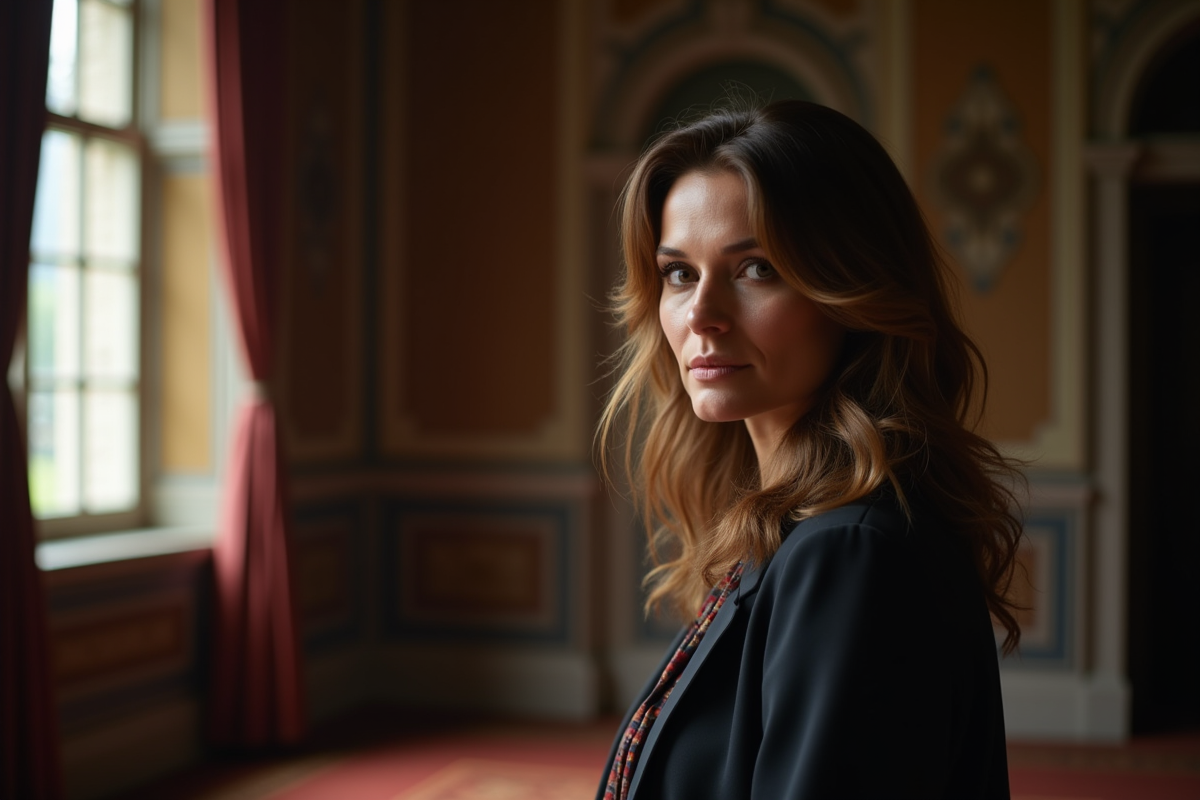 Femme réservée en coulisses avec lumière naturelle