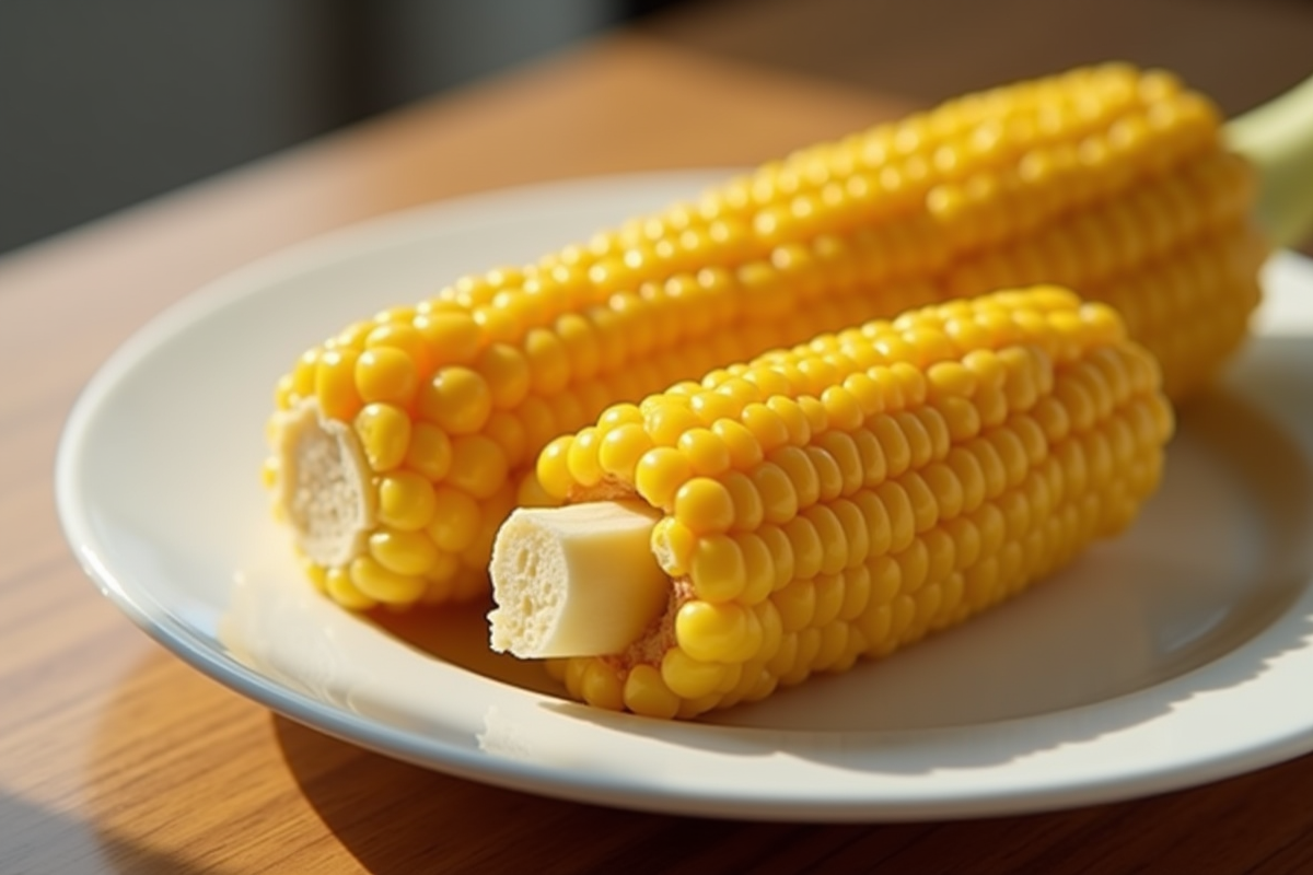Maïs croustillant façon KFC sur une assiette blanche