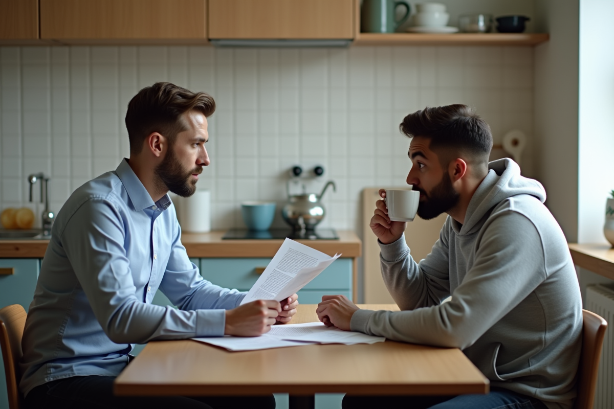 Deux hommes discutant autour d